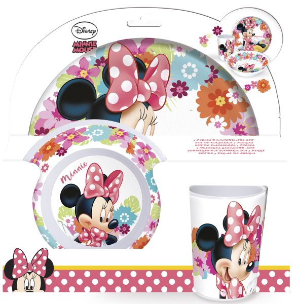 St Set Melamina 3 Pcs. Minnie Bloom