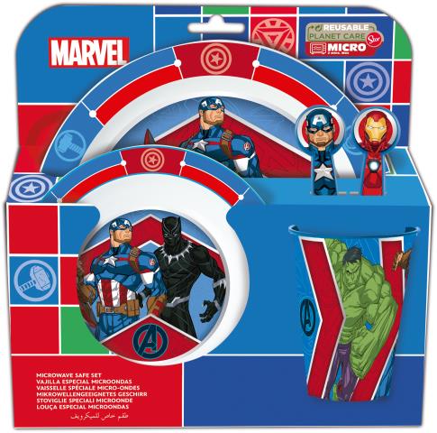 St Set Micro Kids 5 Pcs (+Cubiertos)  Avengers Heraldic Army