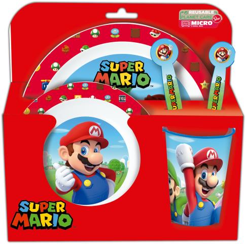 St Set Micro Kids 5 Pcs (+Cubiertos) Super Mario