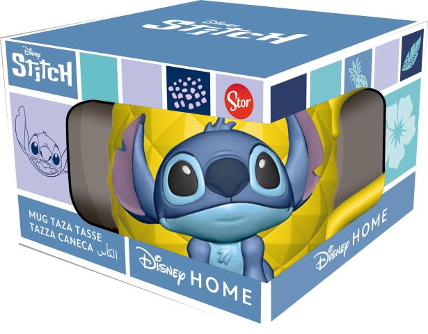 St Taza Ceramica 3D Xxx Ml En Caja De  Regalo Stitch Pineapple