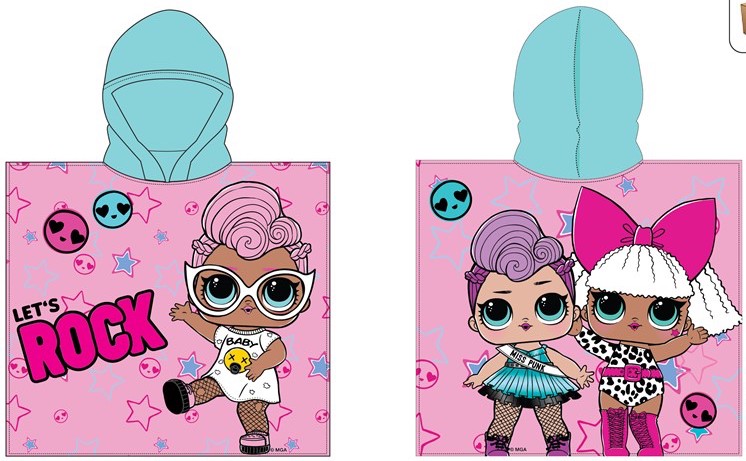 PONCHO PLAYA 55*110CM NIÑA L.O.L. 017