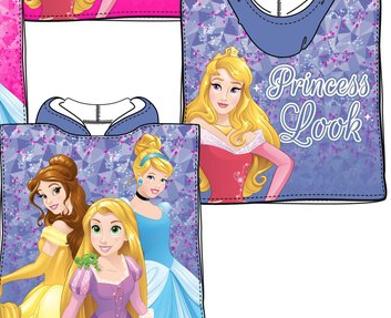 PONCHO MICROFIBRAS PRINCESAS AZUL SUN CITY