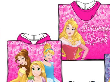 PONCHO MICROFIBRAS PRINCESAS FUCSIA  SUN CITY