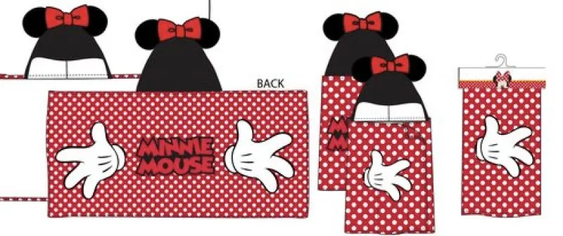 PONCHO MINNIE ROJO CON CAPUCHA SUN CITY