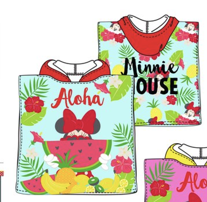 PONCHO  ALGODON MINNIE ALOHA TURQUESA