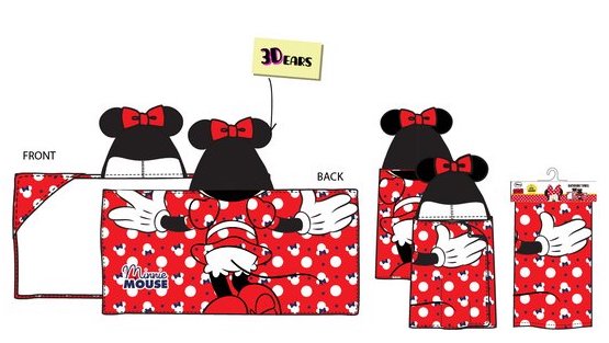 CAPA DE BAÑO MINNIE CAPUCHA MICROFIBRA