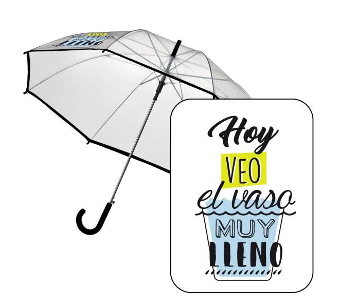 Paraguas 58 cms NEGRO Vaso Lleno