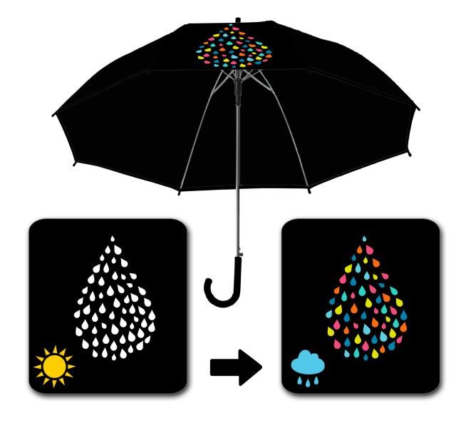 Paraguas NEGRO GOTAS