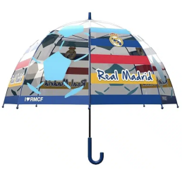 PARAGUAS R.MADRID MANUAL INF. TRANSP 48 CM BURBUJA