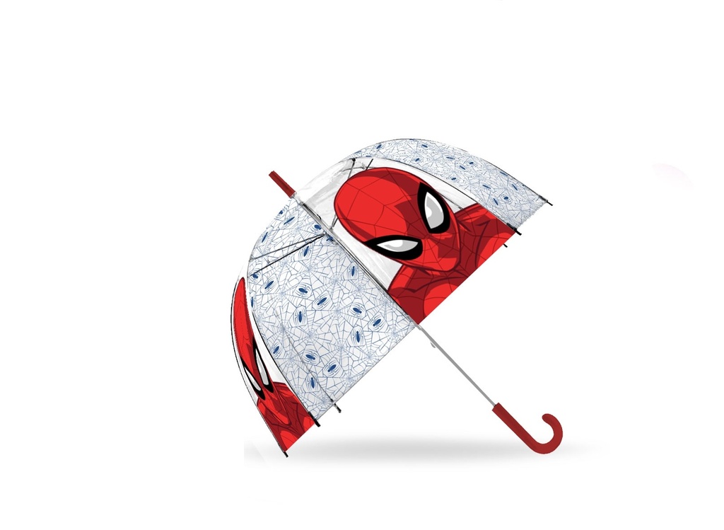 PARAGUAS TRANSPARENTE CAMPANA 46CM AUTO SPIDER-MAN