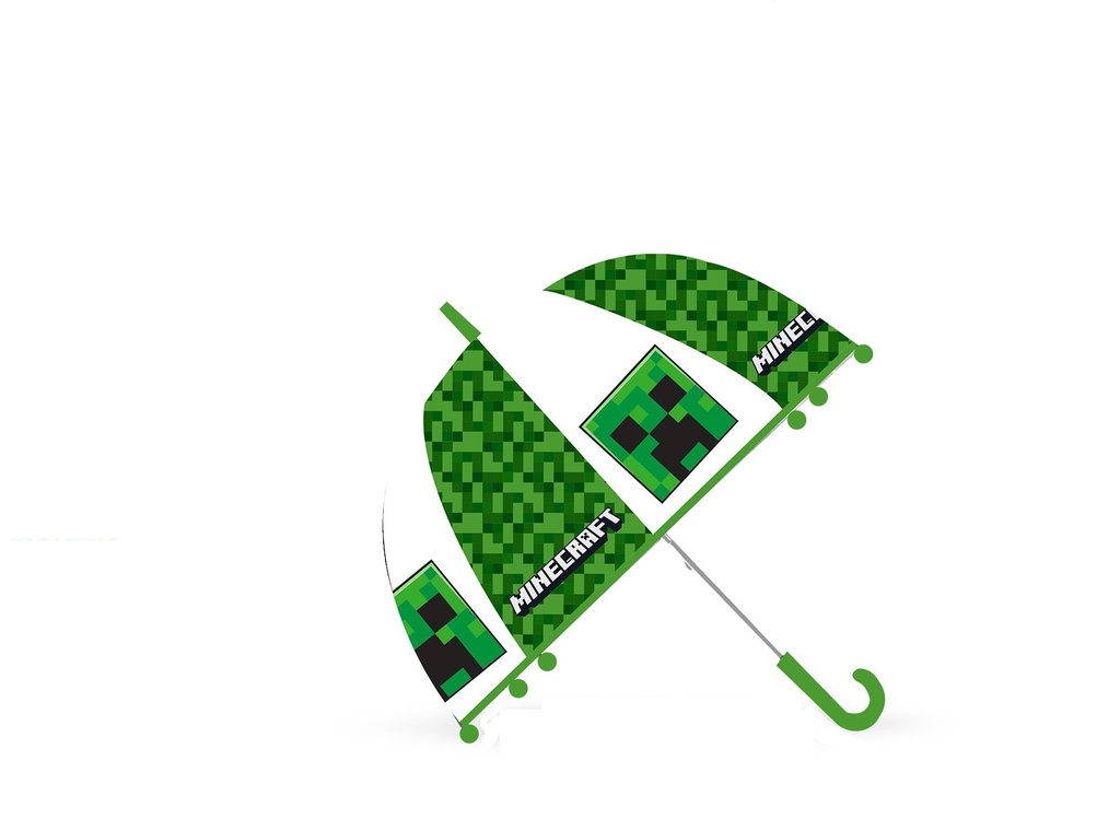 PARAGUAS TRANSPARENTE CAMPANA 46 CMS MANUAL MINECRAFT