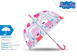 PARAGUAS TRANSP CAMPANA PEPPA PIG 48CM
