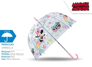 PARAGUAS TRANSPARENTE CAMPANA 46CM MINNIE