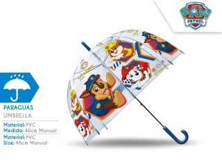 PARAGUAS TRANSP CAMPANA PAW PATROL 48CM
