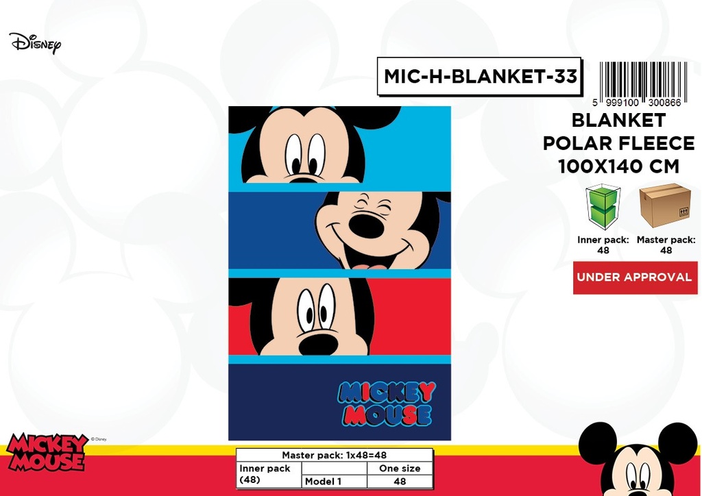 MANTA POLAR NIÑO MICKEY MIC-H-BLANKET-33