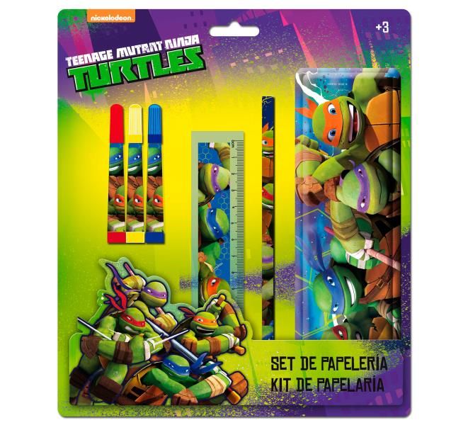 SET PAPELERIA CON ESTUCHE METALICO TORTUGAS NINJA