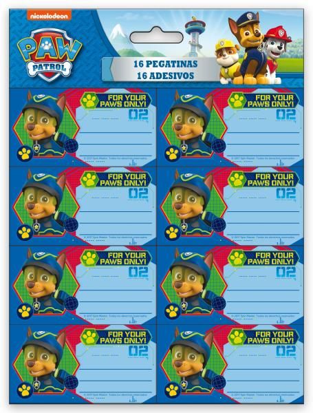 PEGATINAS 16UND. PAW PATROL