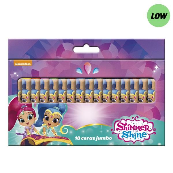 Ceras de colores jumbo 18 pzs. Shimmer & Shine