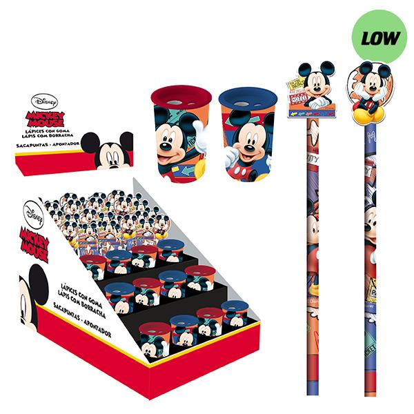 Lapiz con goma en expositor Mickey