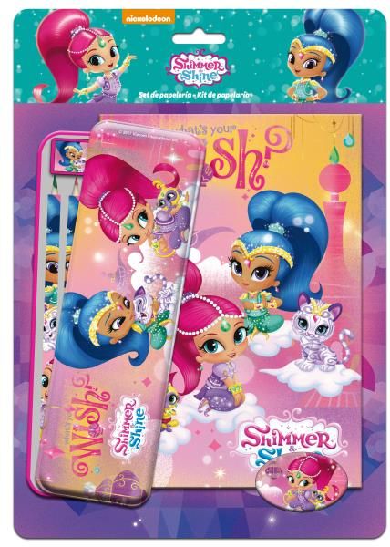 Set papelería + coloreable Shimmer & Shine