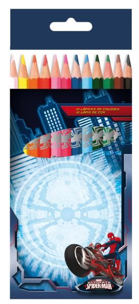 Lapices colores 12 pzs. en caja Spiderman