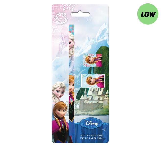 Blister lapiz + goma + sacapuntas Frozen