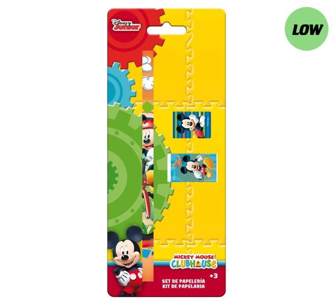 Blister lapiz + goma + sacapuntas Mickey