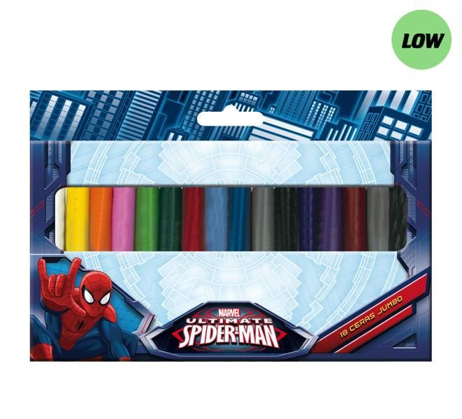 Cera plastidecor jumbo 18 pzs. Spiderman