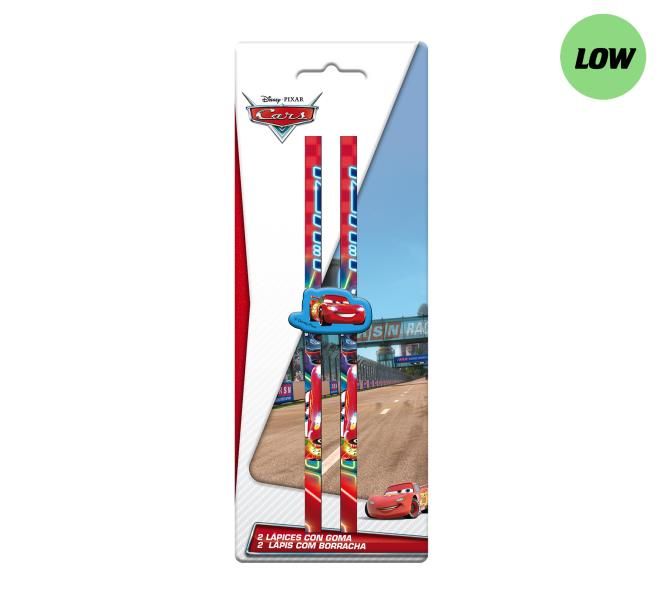 Lapices 2 pzs. con goma Cars
