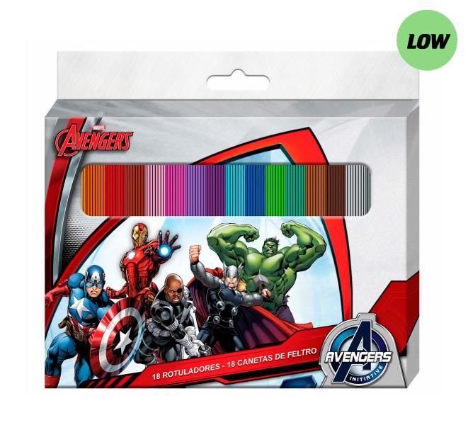 Rotuladores 18 pzs. en caja Avengers
