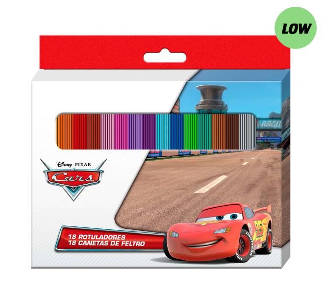 Rotuladores 18 pzs. en caja Cars