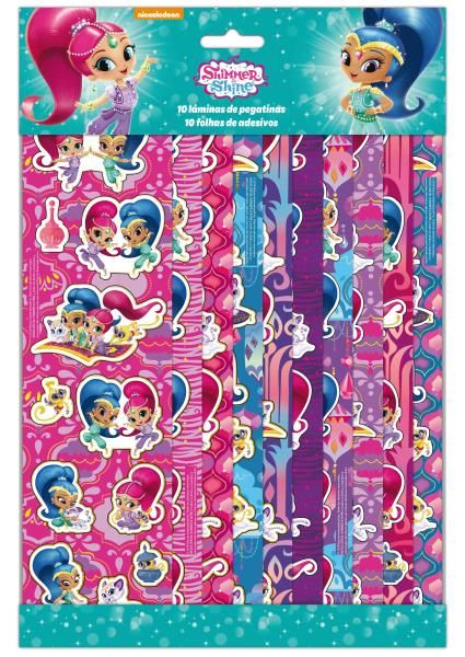 Stickers 10 láminas Shimmer & Shine
