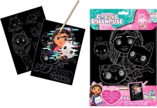 SET PAPELERIA SCRATCH ART GABBYS DOLLHOUSE