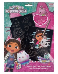 SET PAPELERIA SCRATCH ART GABBYS DOLLHOUSE