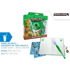DIARIO CON BOLIGRAFO MAGICO MINECRAFT