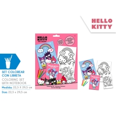 SET DE COLOREAR CON NOTEBOOK HELLO KITTY