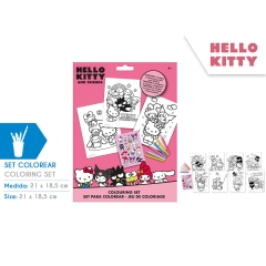 SET DE COLOREAR CON STICKERS HELLO KITTY