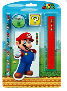 SET PAPELERIA 5PCS SUPER MARIO