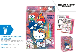 LIBRETA CREATIVA COLOREAR CON LAPICES HELLO KITTY