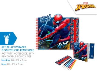 CUADERNO ACTIVIDADES CON ESTUCHE REMOVIBLE SPIDERMAN