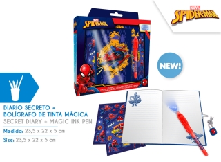 DIARIO CON BOLIGRAFO MÁGICO SPIDERMAN