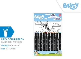 PINTA CON NUMEROS BLUEY