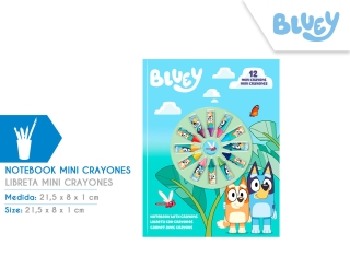 LIBRETA CON 12 MINI CRAYONES BLUEY