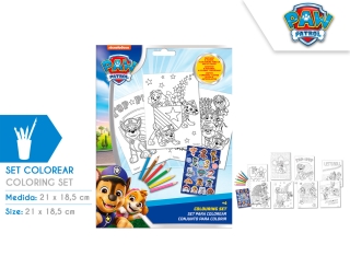 SET DE COLOREAR CON STICKERS PAW PATROL