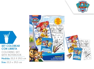 SET DE COLOREAR CON NOTEBOOK PAW PATROL