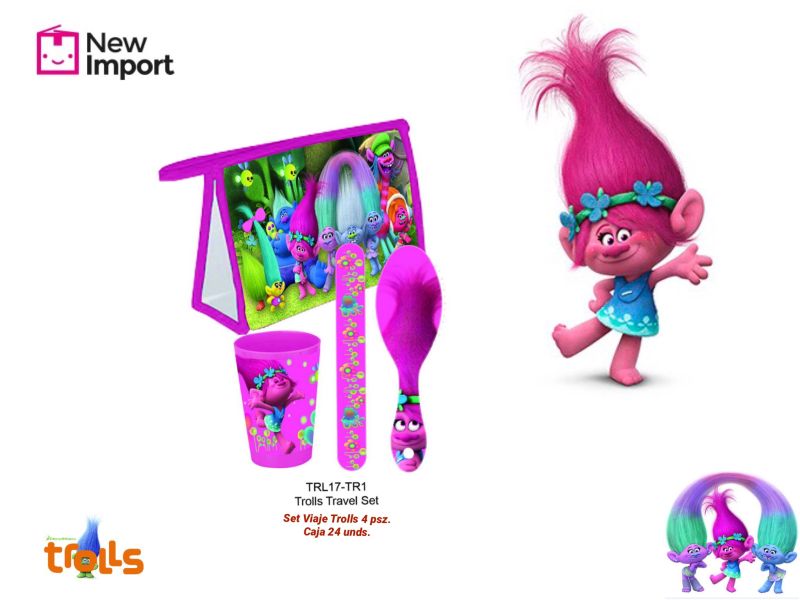 SET VIAJE 4 PIEZAS TROLLS TRL17-TR1
