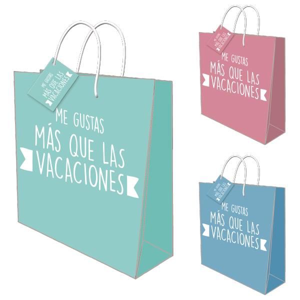 Bolsa papel L 26x32x10 cms.Baggy Vacaciones