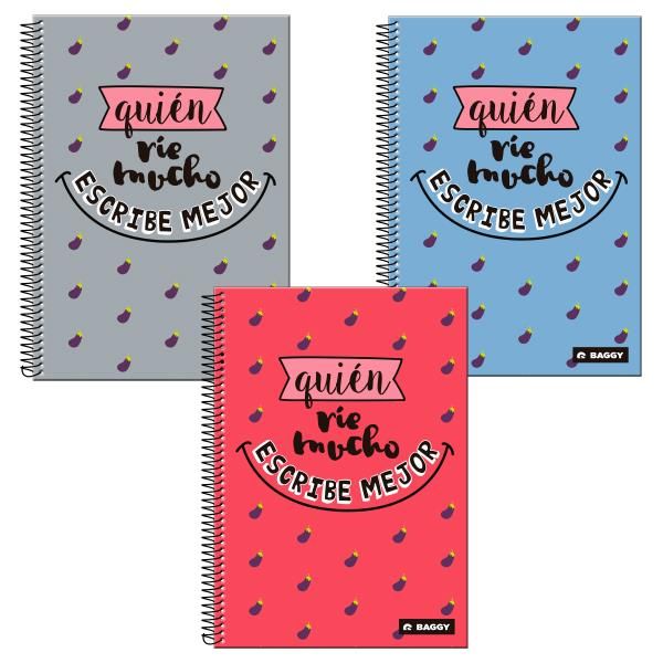 Libreta espiral A4 Dura Baggy Frases Cuadros