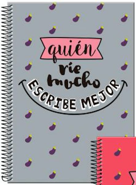 LIBRETA ESPIRAL QUIEN CUADROS GRIS