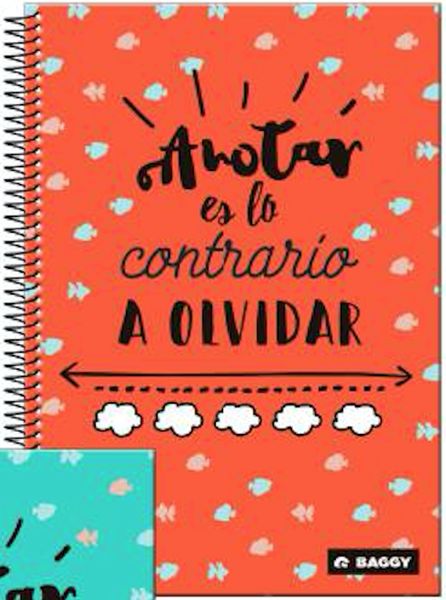 LIBRETA ESPIRAL OLVIDAR CUADROS NARANJA